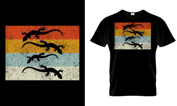 Review: Gecko T Shirt Design, Vintage Lizard for Embroidery